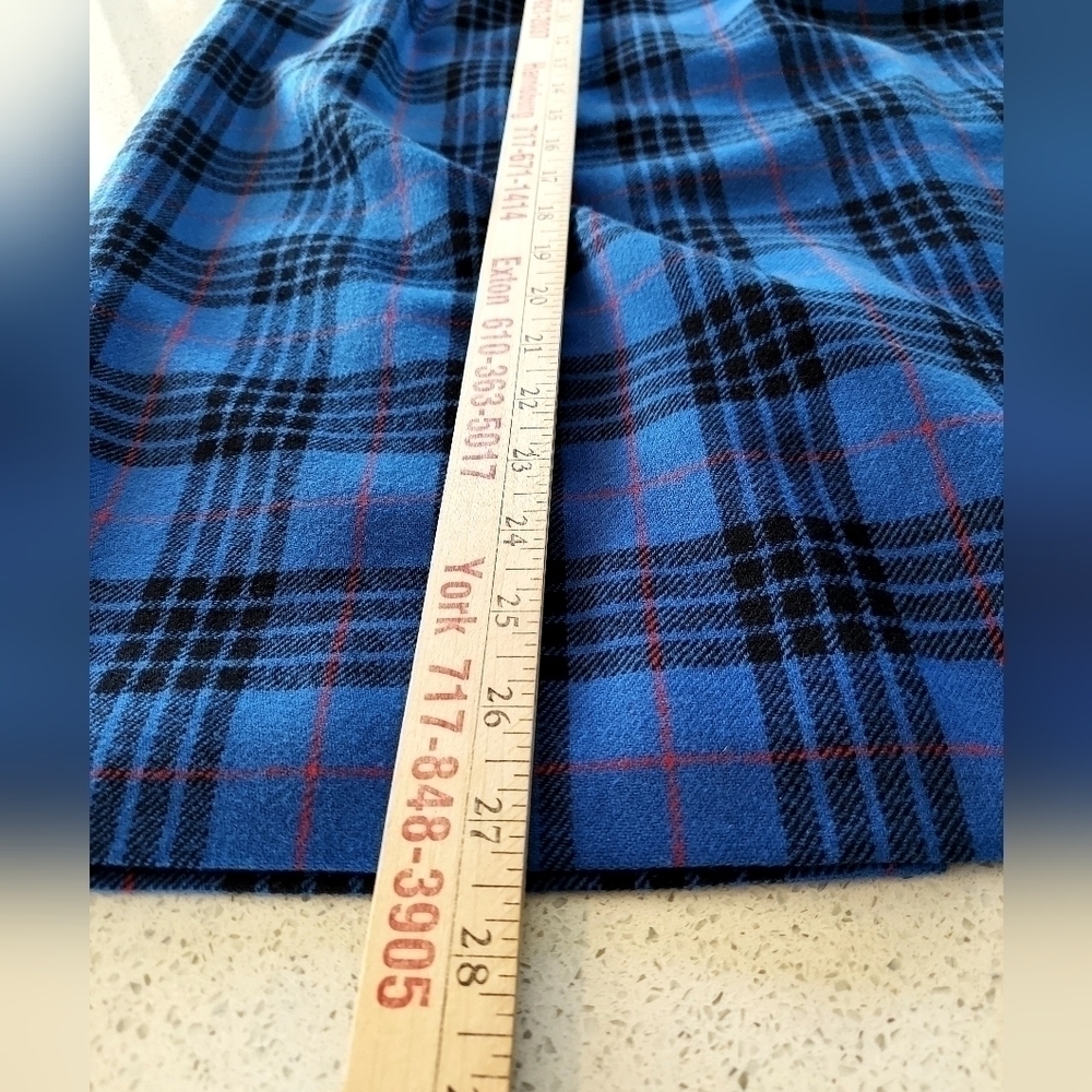 Pendleton Morgan Tartan Plaid Long Wool Skirt Size 6 Vintage Blue Black Red EUC - Picture 13 of 16
